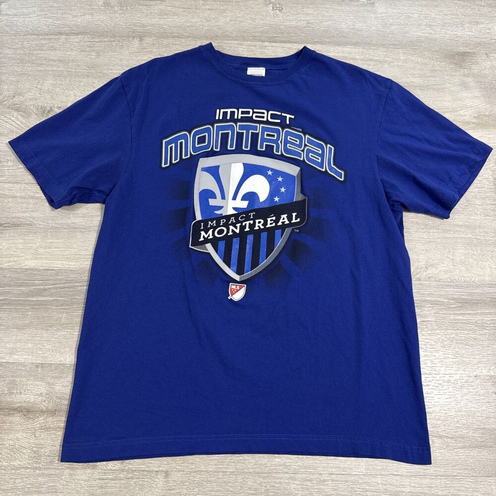 CF Montréal Impact Shirt MLS Soccer Sogo Men's Blue Tee Medium 100% Cotton